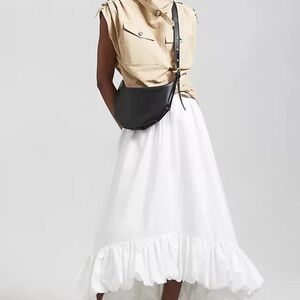Anthropologie High-Low Bubble Skirt size 6 Women Casual White Boho Midi